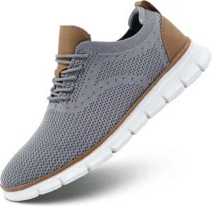 Mens Business Oxford Shoes Mesh Casual Sneakers Lightweight Breathable Work Office Dress Shoes Comfortable Walking Trainers for Men
