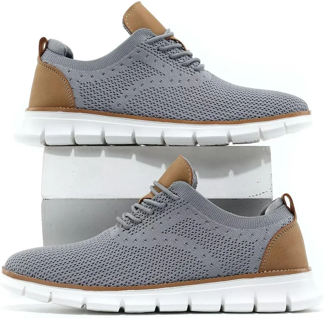 Mens Business Oxford Shoes Mesh Casual Sneakers Lightweight Breathable Work Office Dress Shoes Comfortable Walking Trainers for Men