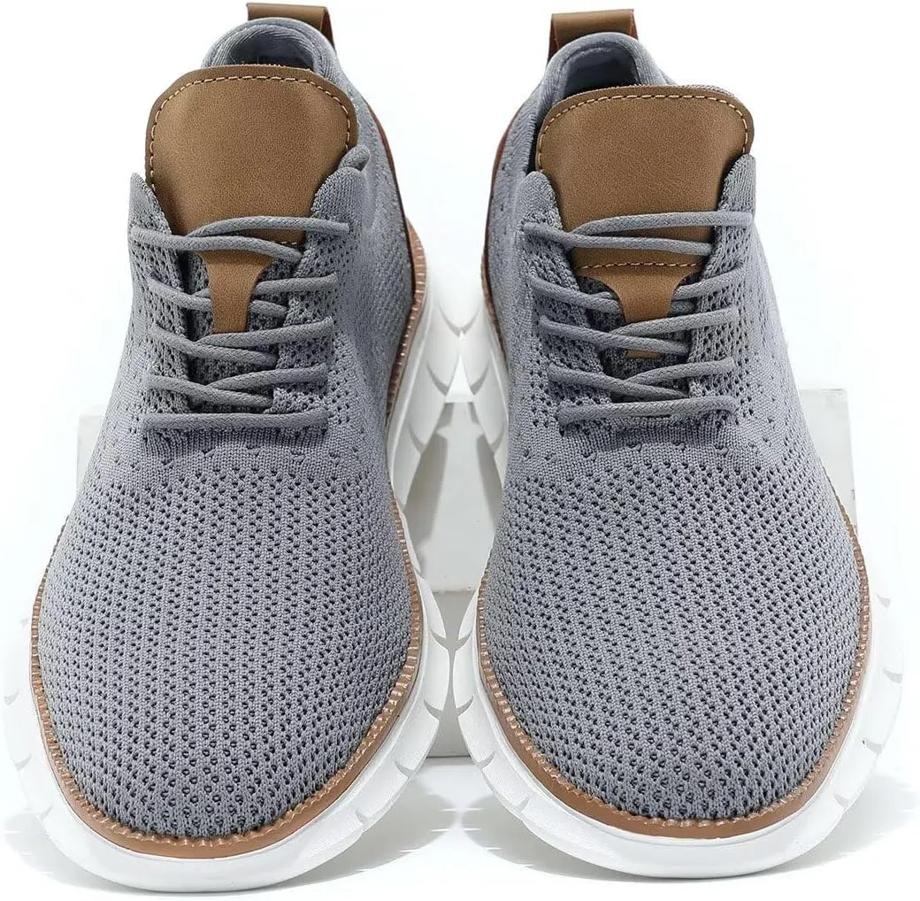 Mens Business Oxford Shoes Mesh Casual Sneakers Lightweight Breathable Work Office Dress Shoes Comfortable Walking Trainers for Men