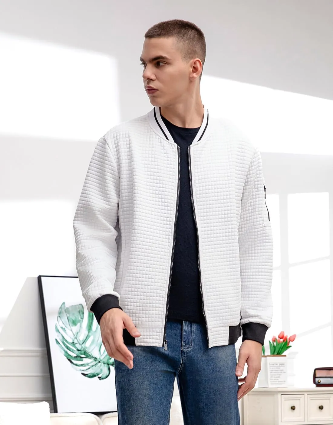 Mens Casual Jacket Lightweight Jacket Varsity Coat