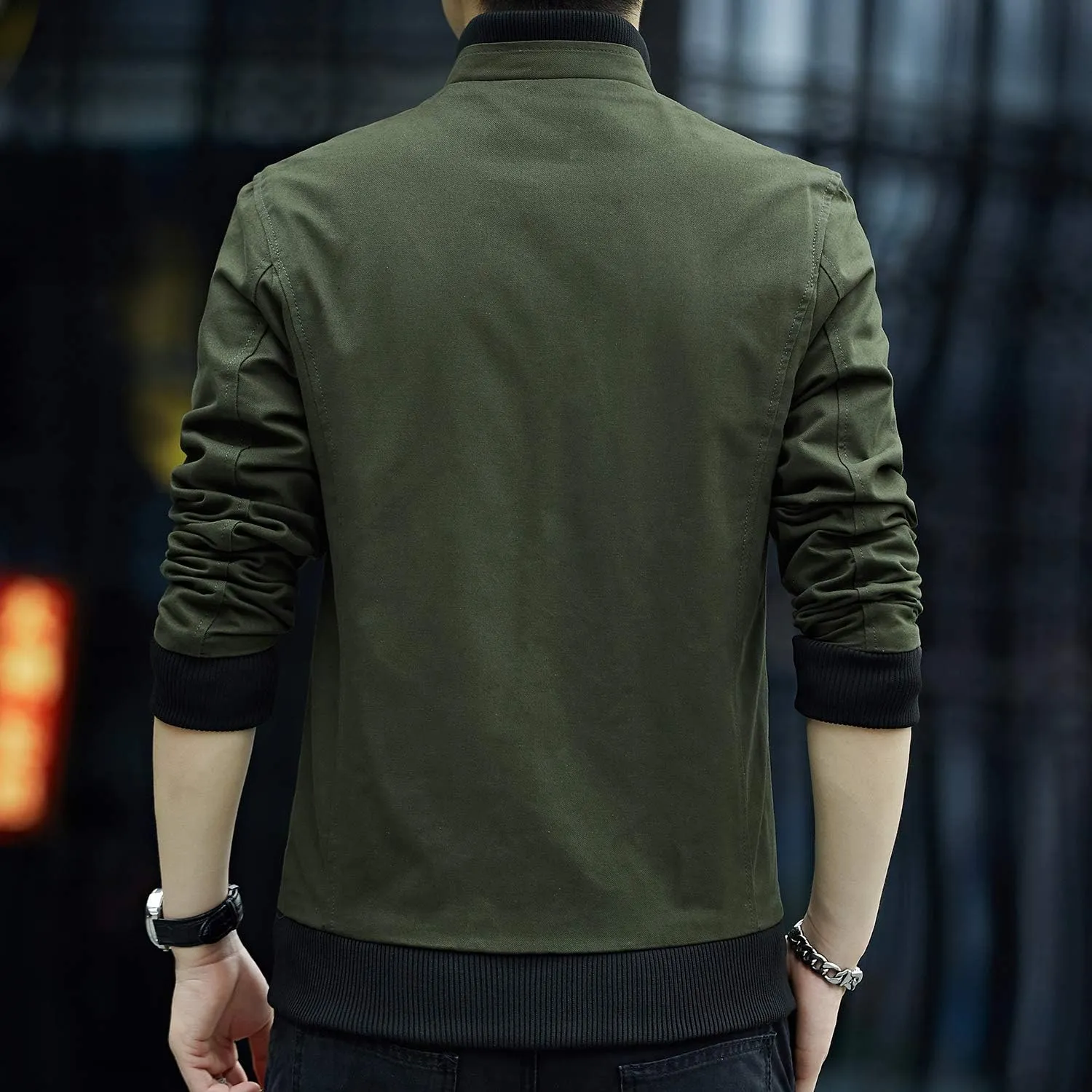 Mens Casual Windbreaker Outerwear Cotton Lightweight Jackets