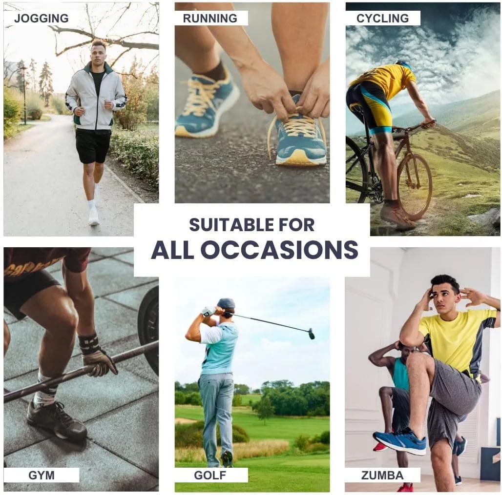 Men's Cushion Ankle Socks, 6 Pairs – Breathable, Moisture-Wicking, Comfortable Casual Socks