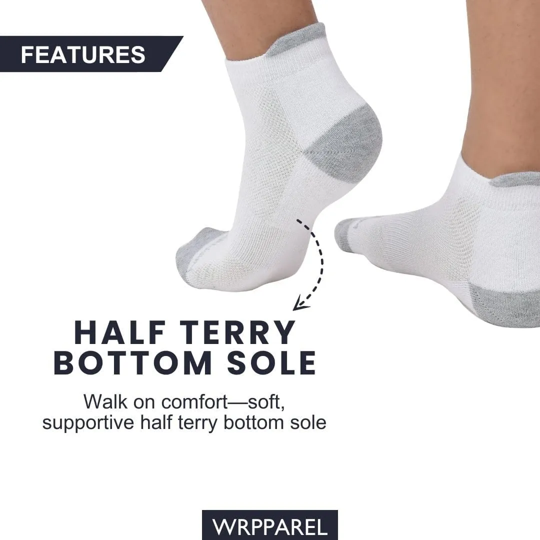 Men's Cushion Ankle Socks, 6 Pairs – Breathable, Moisture-Wicking, Comfortable Casual Socks