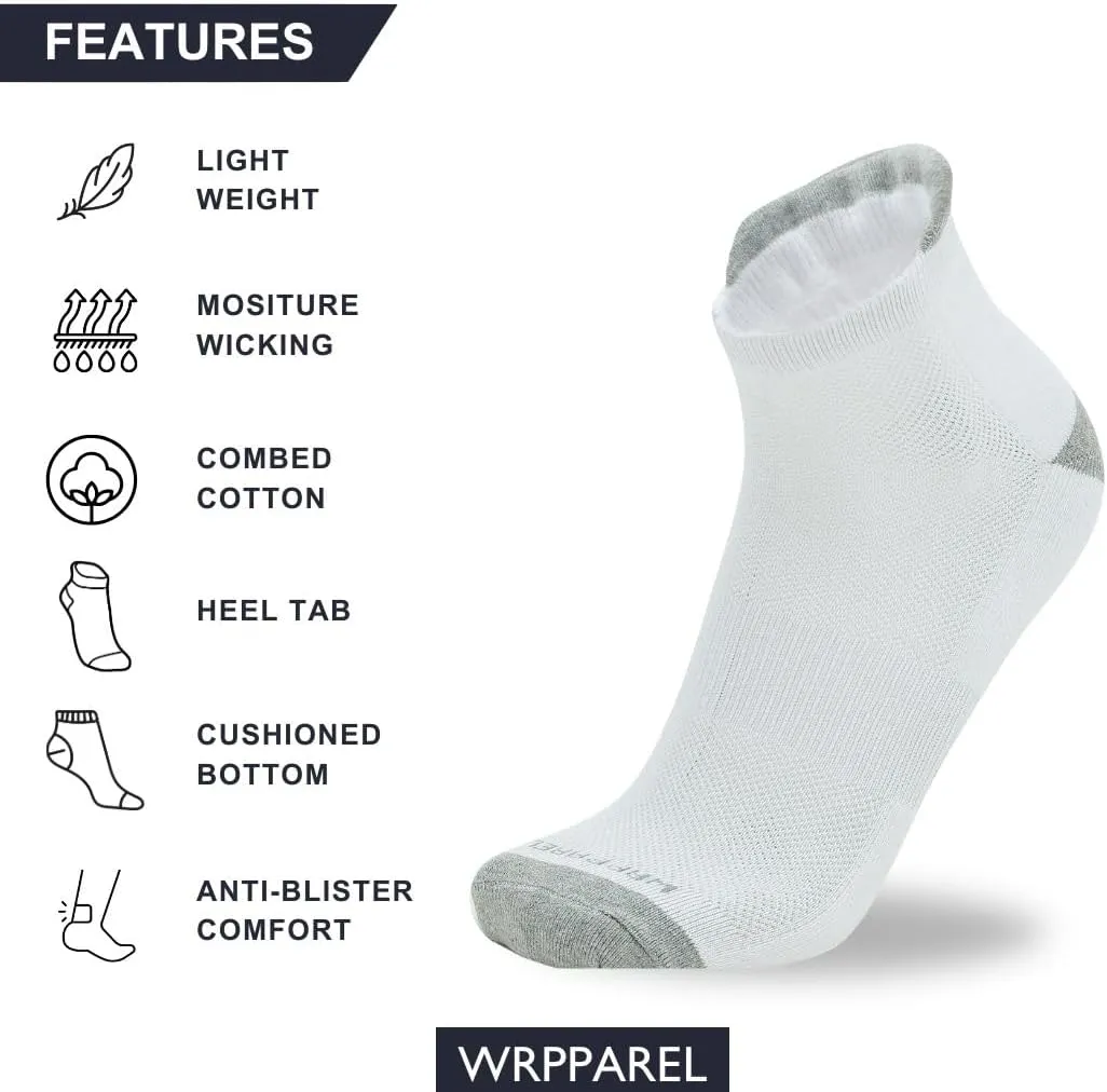 Men's Cushion Ankle Socks, 6 Pairs – Breathable, Moisture-Wicking, Comfortable Casual Socks