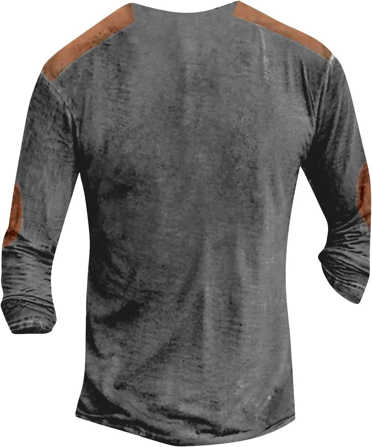 Mens Distressed Henley Shirts Retro Long Sleeve Tee Shirts Casual Button Down T-Shirts Slim Fit Viking Shirts