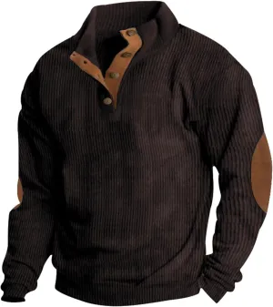 Men's Fashion Sweatshirt Casual Long Sleeve Standing Collar Sweater Lightweight Fall Winter Sweatshirts