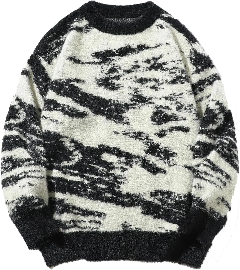 Men's Graffiti Graphic Sweaters Crewneck Long Sleeves Regular Fit Soft Pullovers