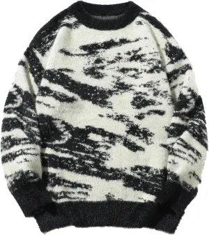 Men's Graffiti Graphic Sweaters Crewneck Long Sleeves Regular Fit Soft Pullovers