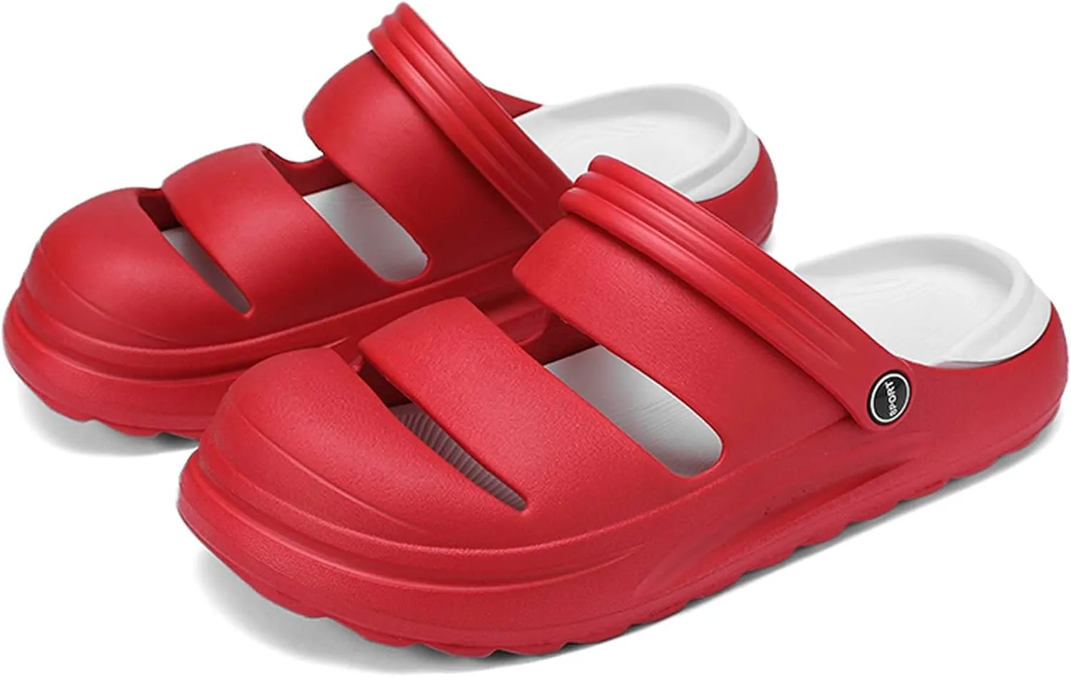 Men's Graffiti Toe Closed Shallow Breathable Beach Water Shoes, Lightweight Casual Anti Slip Chef Shoes, Wide Casual Garden Shoes, Lightweight Comfortable Walking Shoes
