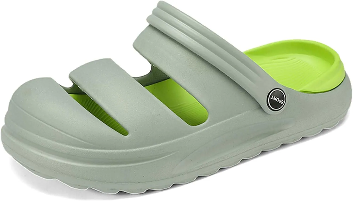 Men's Graffiti Toe Closed Shallow Breathable Beach Water Shoes, Lightweight Casual Anti Slip Chef Shoes, Wide Casual Garden Shoes, Lightweight Comfortable Walking Shoes