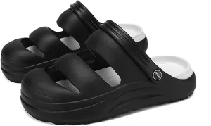 Men's Graffiti Toe Closed Shallow Breathable Beach Water Shoes, Lightweight Casual Anti Slip Chef Shoes, Wide Casual Garden Shoes, Lightweight Comfortable Walking Shoes