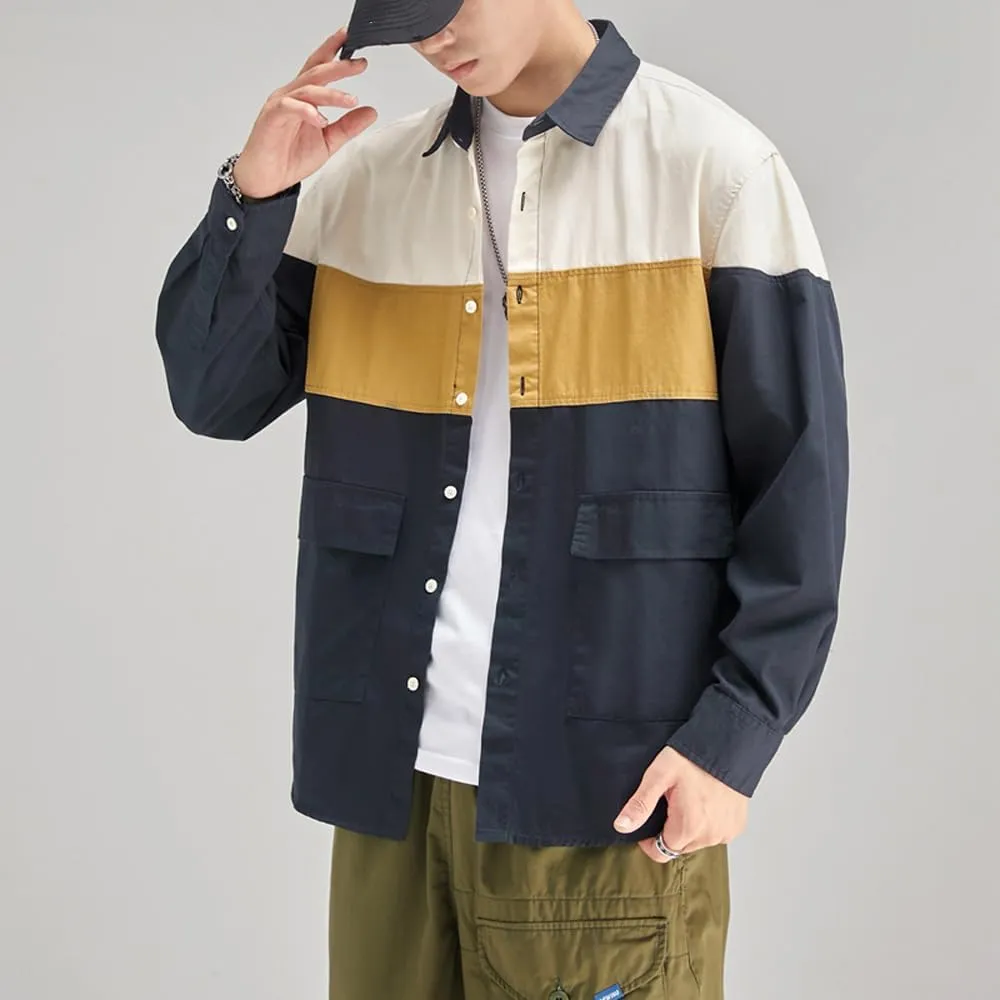 Men's Graphic Long Sleeves Shirts Breathable Cotton Relaxed Fit Casual Shirts
