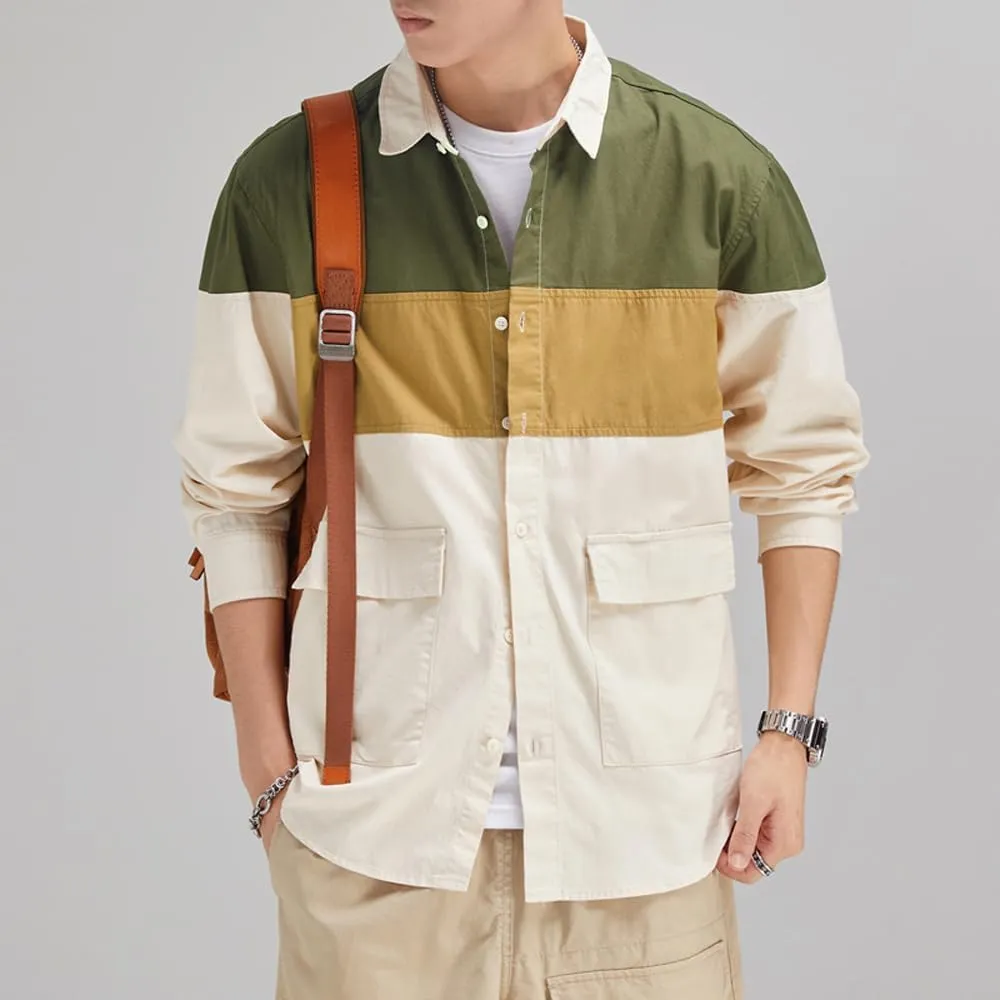 Men's Graphic Long Sleeves Shirts Breathable Cotton Relaxed Fit Casual Shirts