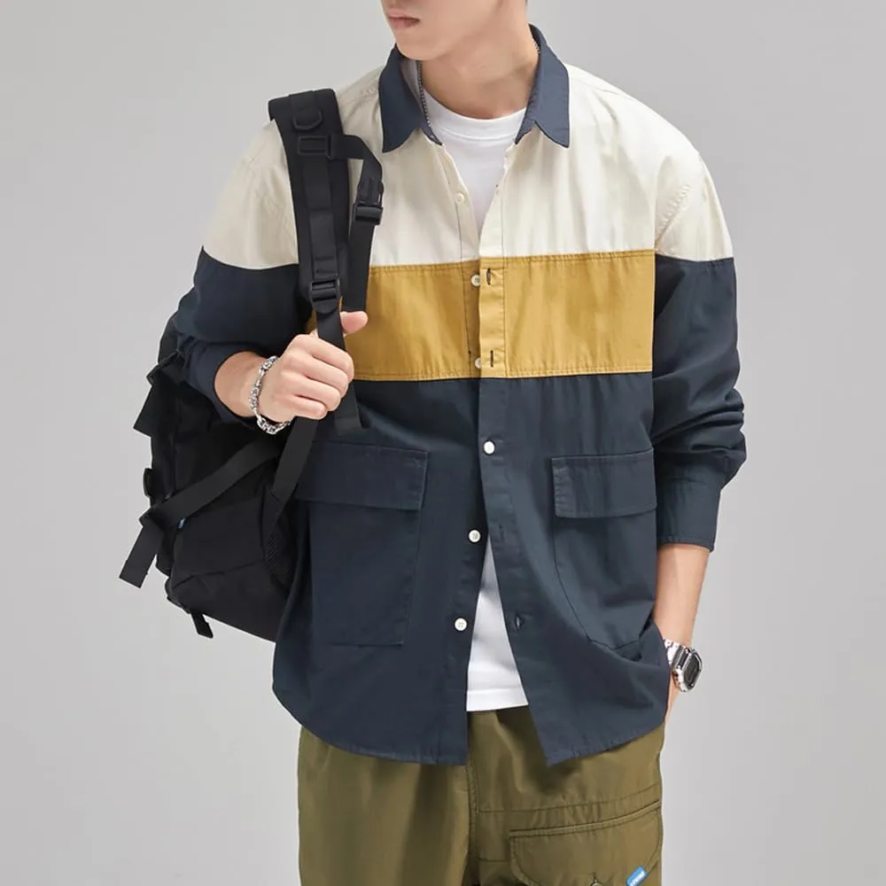 Men's Graphic Long Sleeves Shirts Breathable Cotton Relaxed Fit Casual Shirts