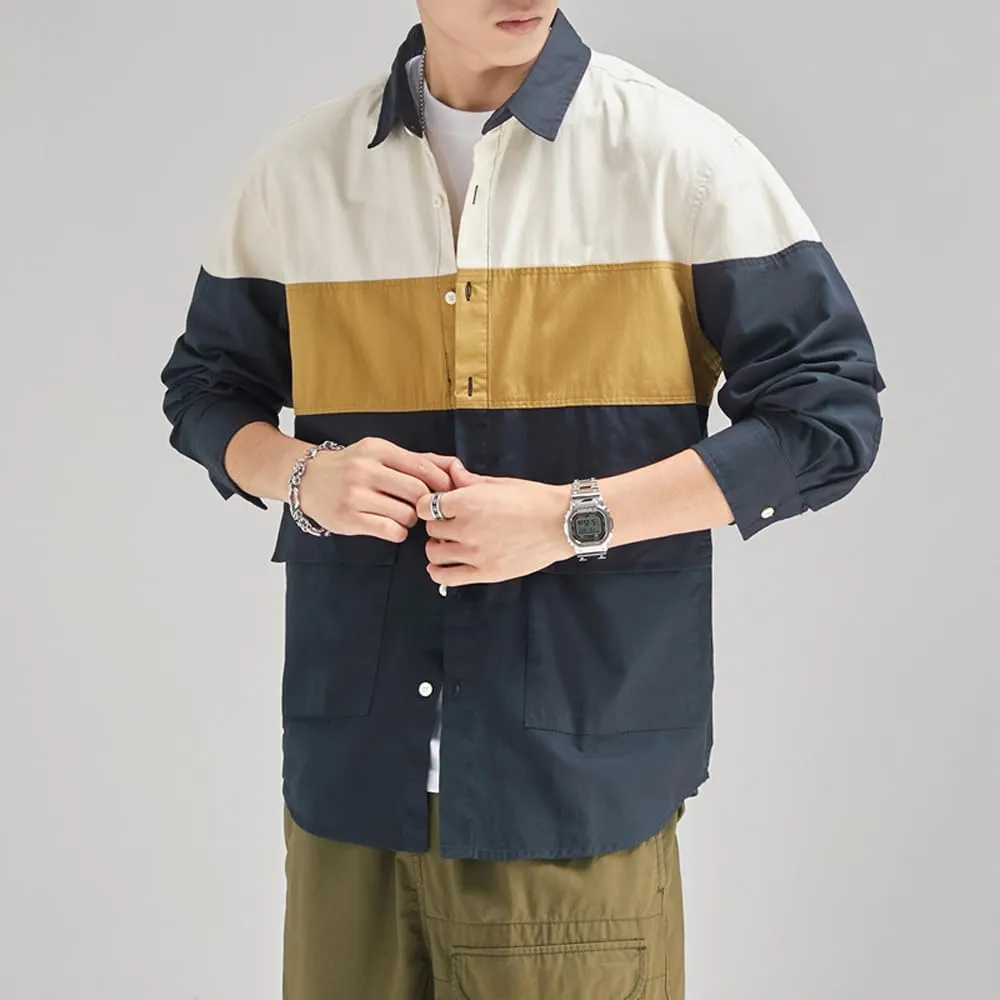 Men's Graphic Long Sleeves Shirts Breathable Cotton Relaxed Fit Casual Shirts