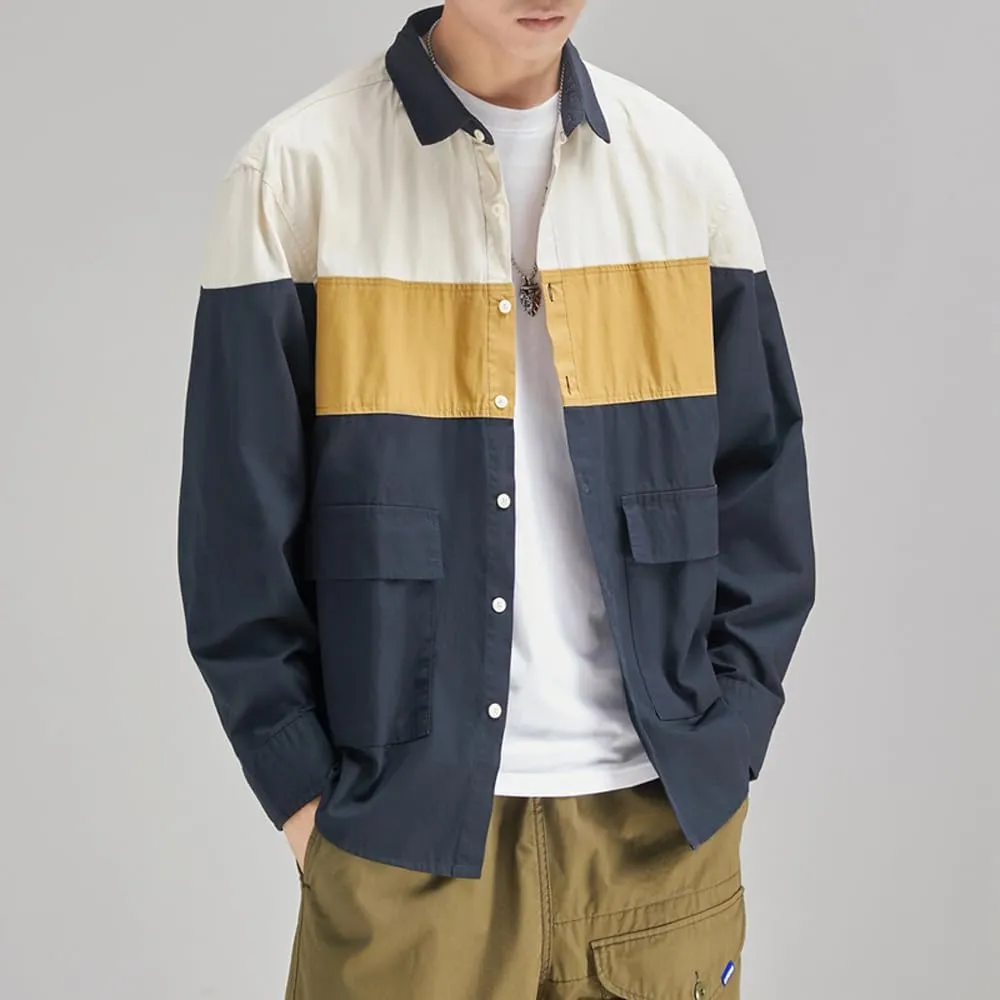 Men's Graphic Long Sleeves Shirts Breathable Cotton Relaxed Fit Casual Shirts