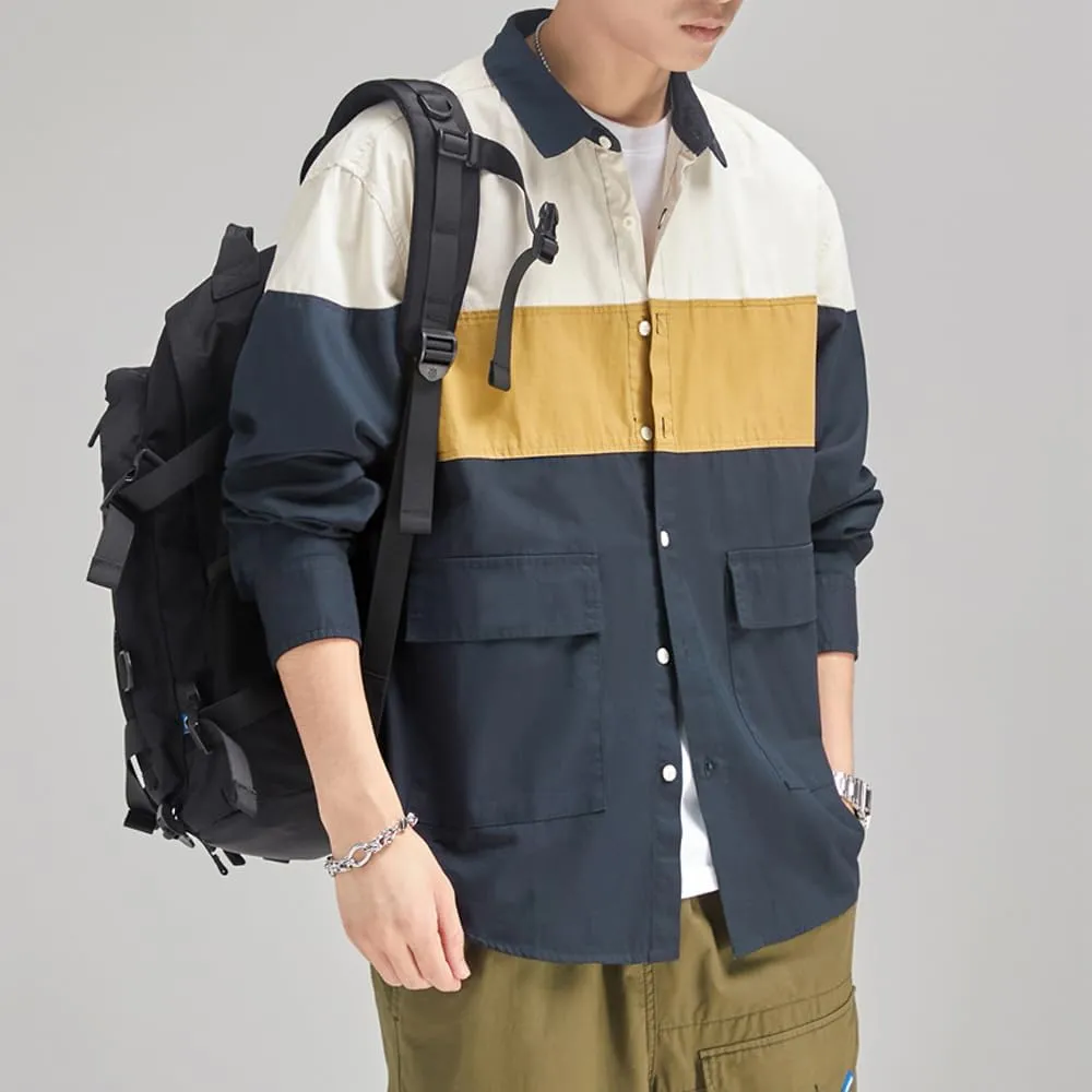 Men's Graphic Long Sleeves Shirts Breathable Cotton Relaxed Fit Casual Shirts