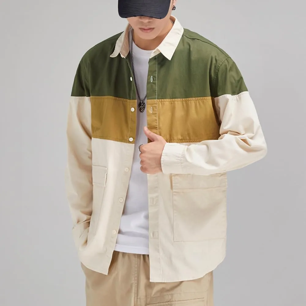 Men's Graphic Long Sleeves Shirts Breathable Cotton Relaxed Fit Casual Shirts