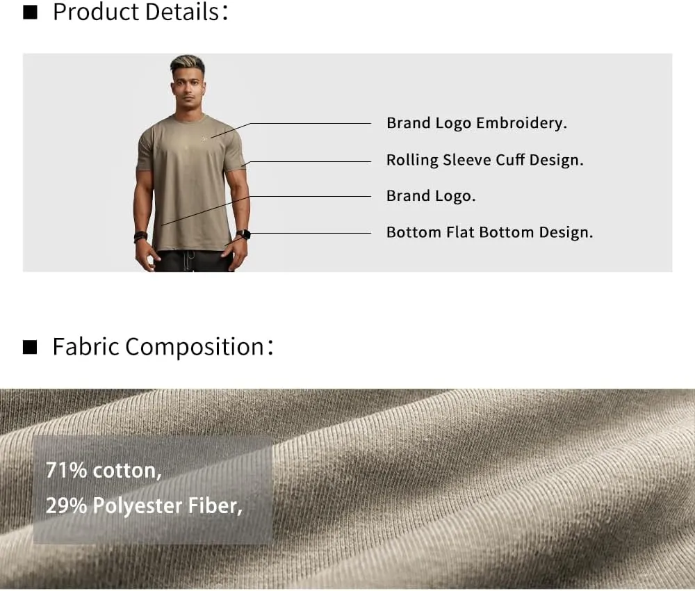 Men's Gym Running Casual Roll-up Sleeves Short Sleeve Crew Neck Wicking Breathable Fitness Muscle Athletic T-Shirts