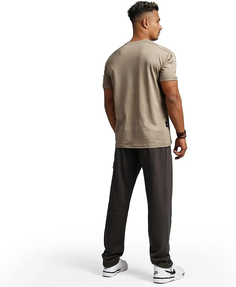 Men's Gym Running Casual Roll-up Sleeves Short Sleeve Crew Neck Wicking Breathable Fitness Muscle Athletic T-Shirts