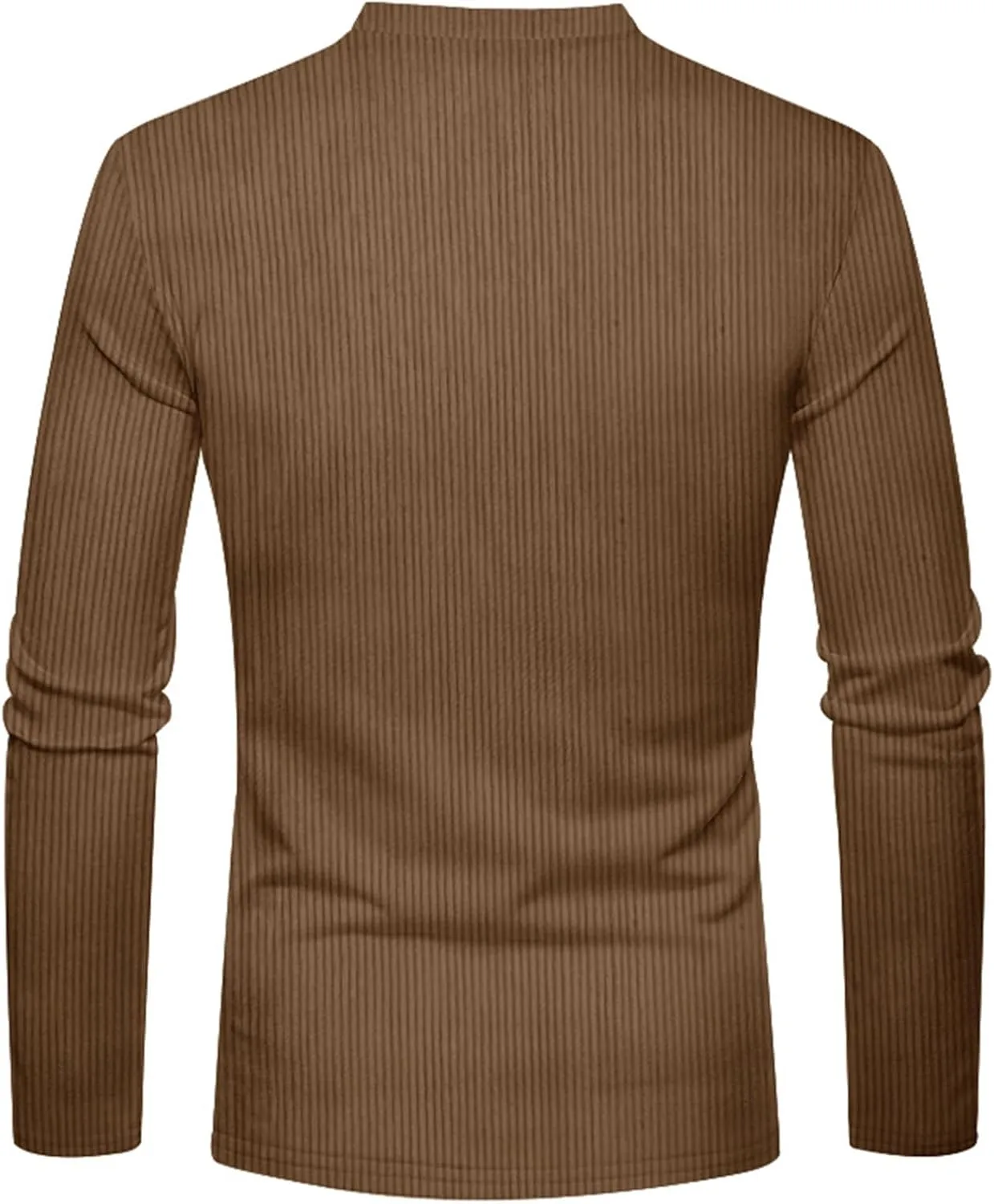 Men's Henley Shirts Corduroy Long Sleeve Button T-Shirt Casual Lightweight Pullover Shirt