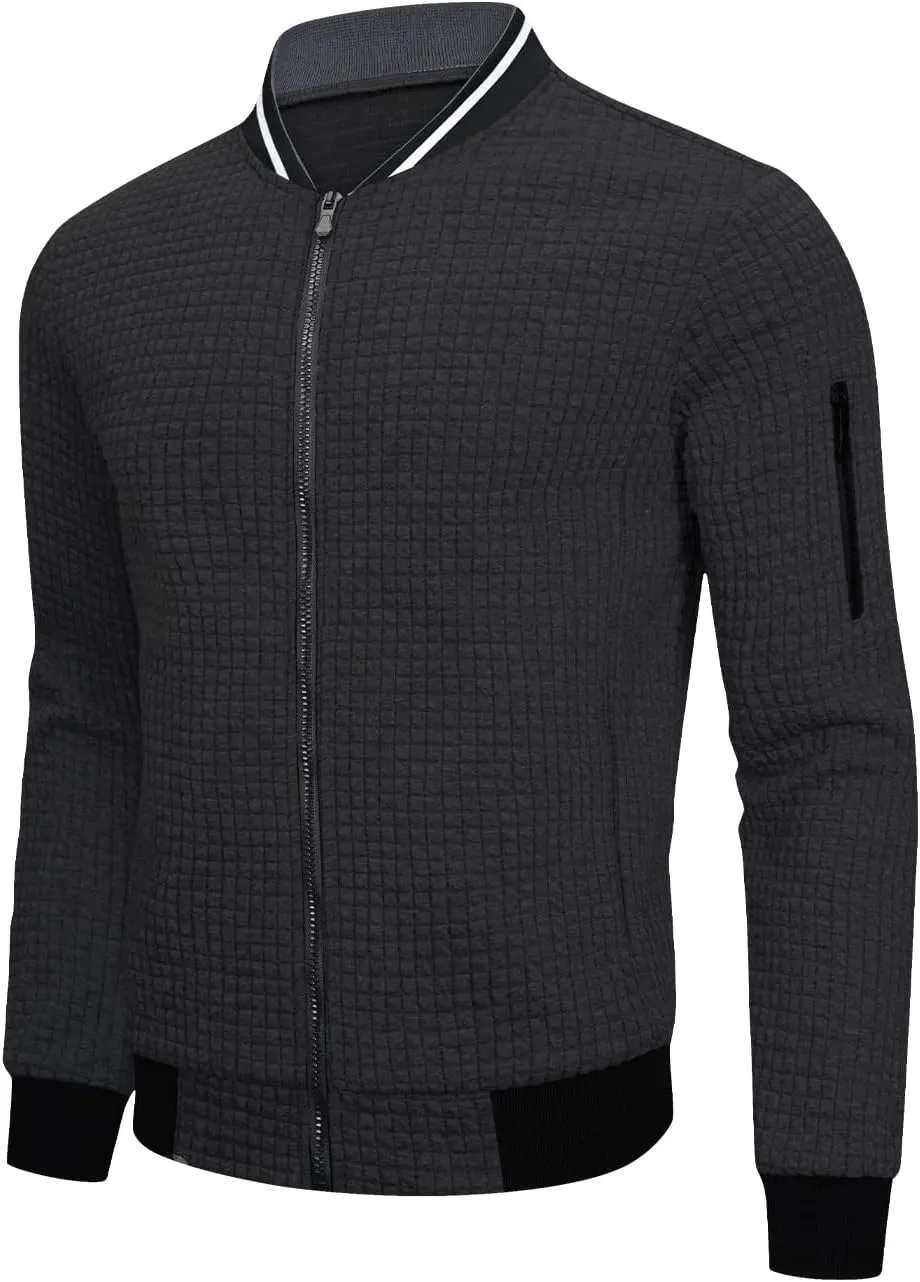 Mens Lightweight Jacket Casual Bomber Jacket Varsity Coat