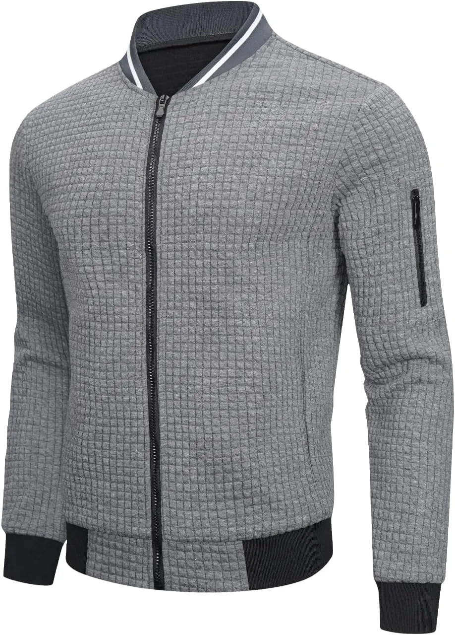 Mens Lightweight Jacket Casual Bomber Jacket Varsity Coat