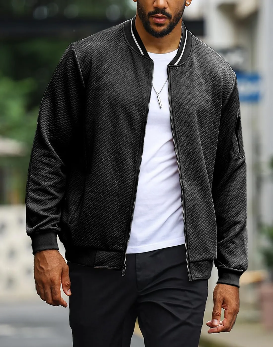 Mens Loose Fit Lightweight Jacket Casual Stylish bomber Jacket