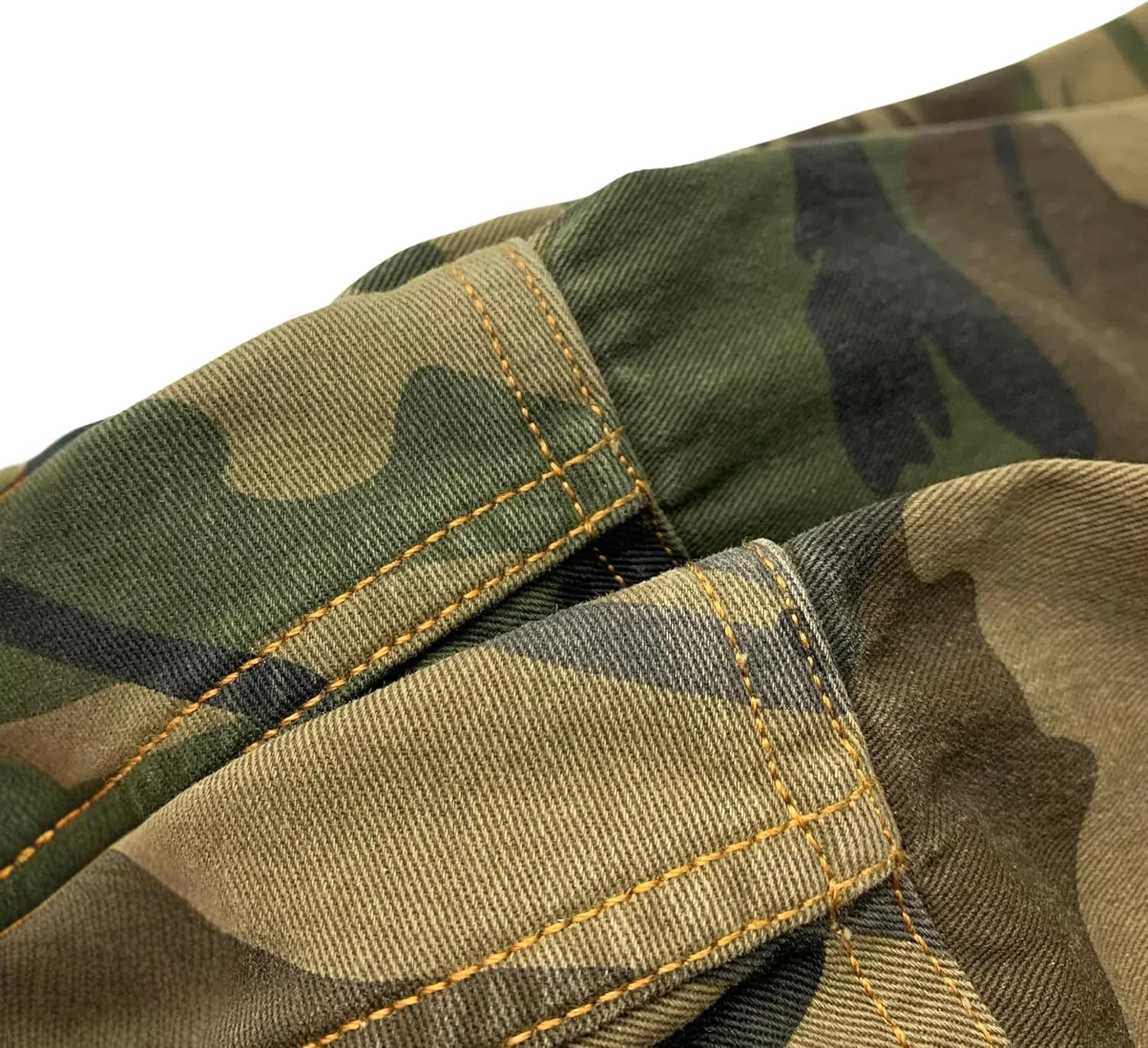Men's Military Camo Button Down Shirt, Cotton Canvas, Corduroy Collar, Long Sleeve, Regular Fit