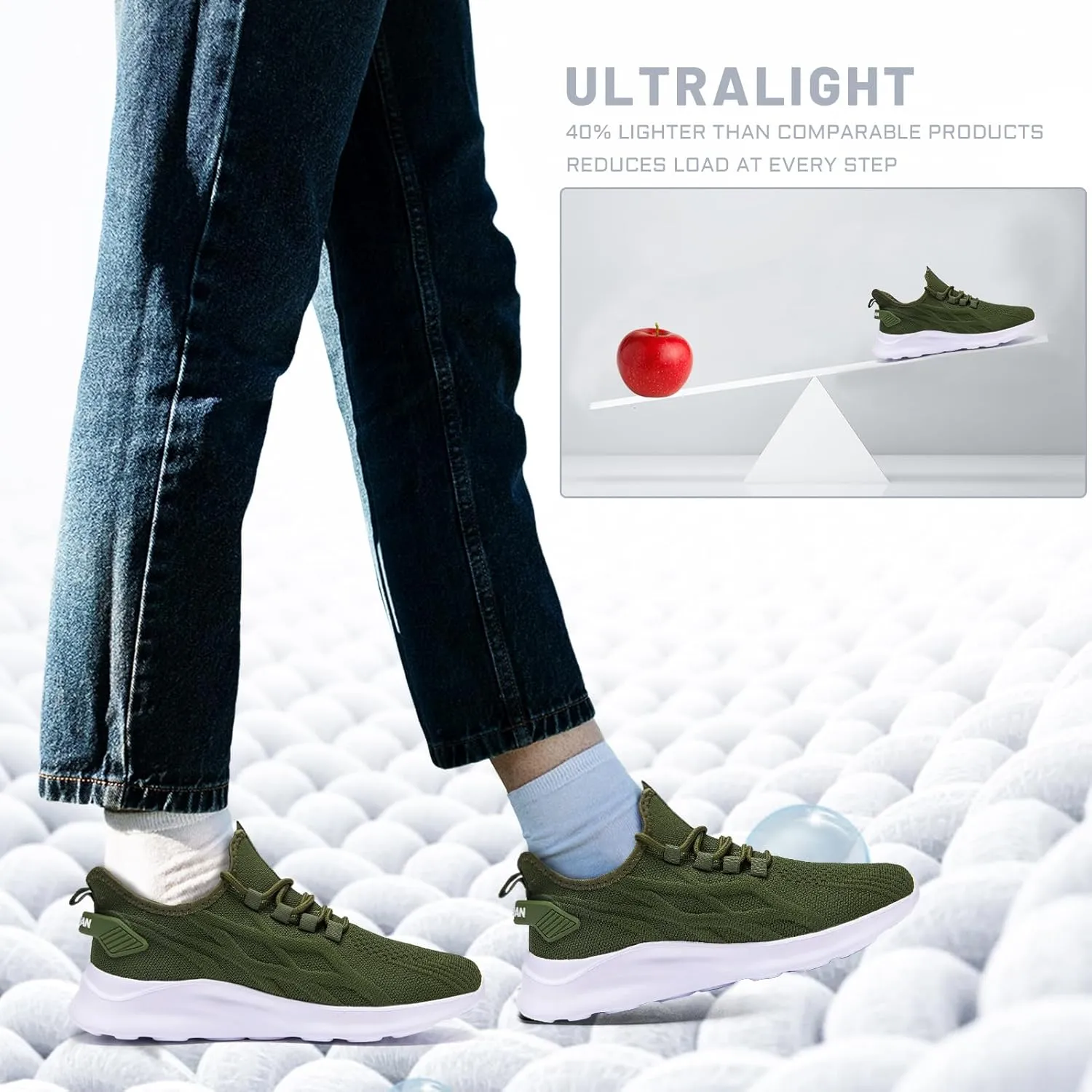 Mens Running Shoes Tennis Sneakers Walking Slip on Gym Workout Athletic Breathable Jogging Sport Casual Shoe