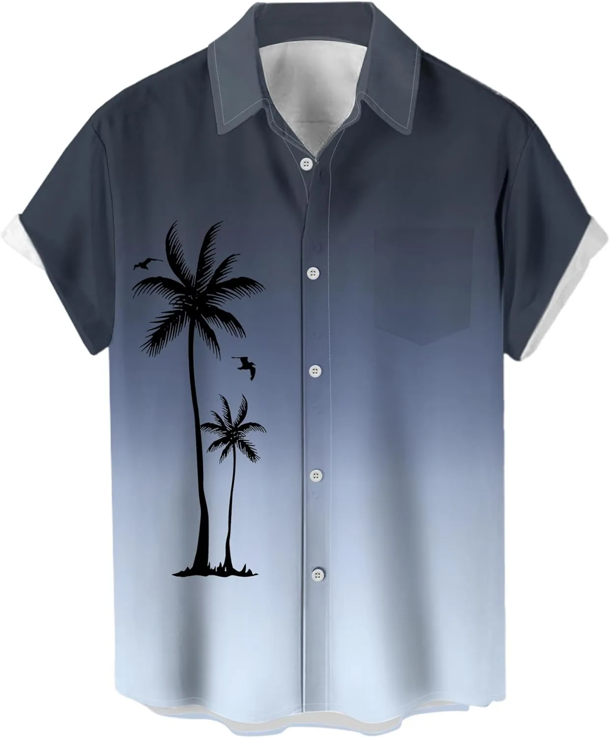 Men's Short Sleeve Button Up Hawaiian Shirt 1950s Vintage Bowling Shirts