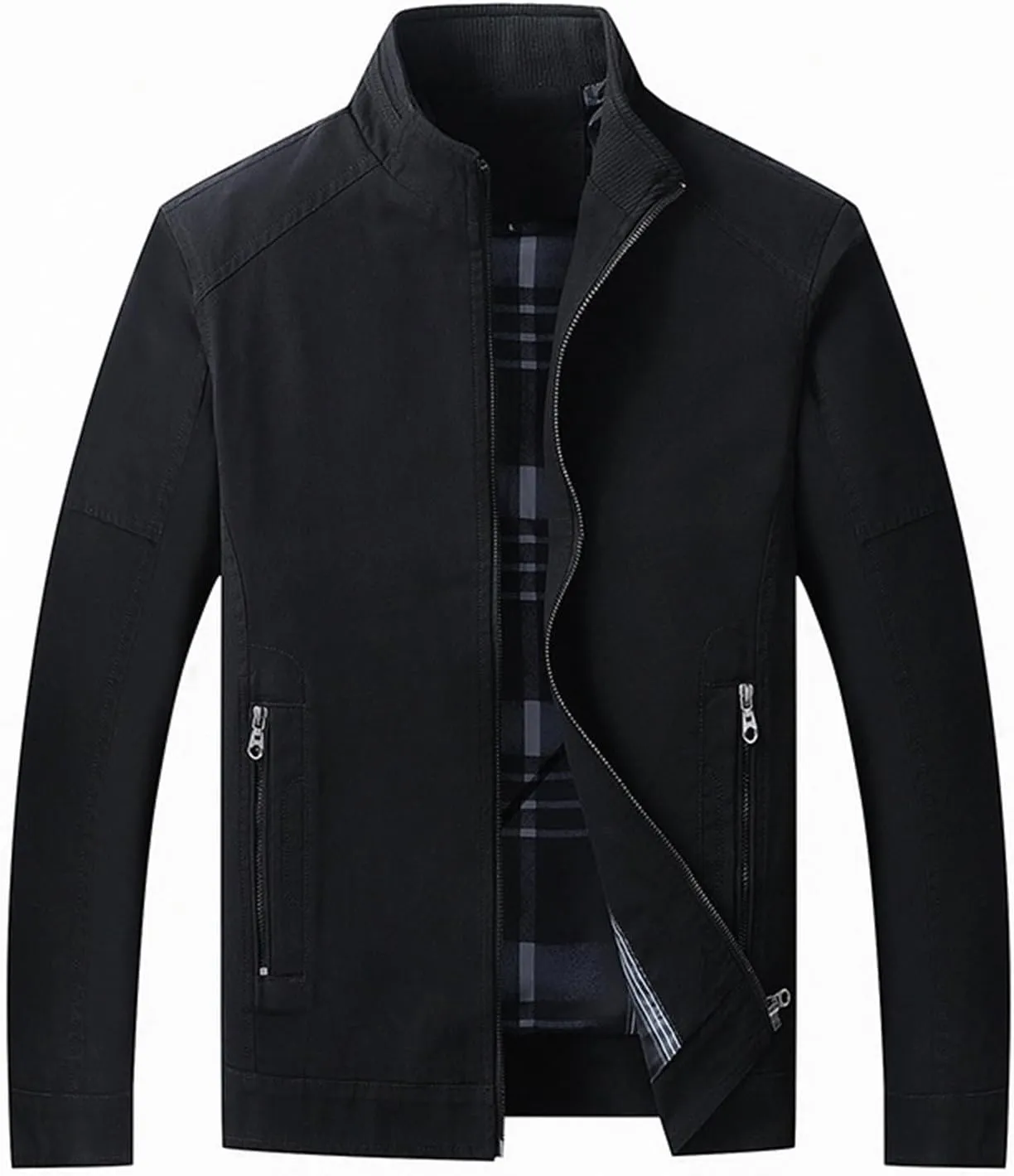 Men's Slim Fit Lightweight Softshell Flight Bomber Jacket Coats Business Casual Full Zip Lightweight Outwear Jackets