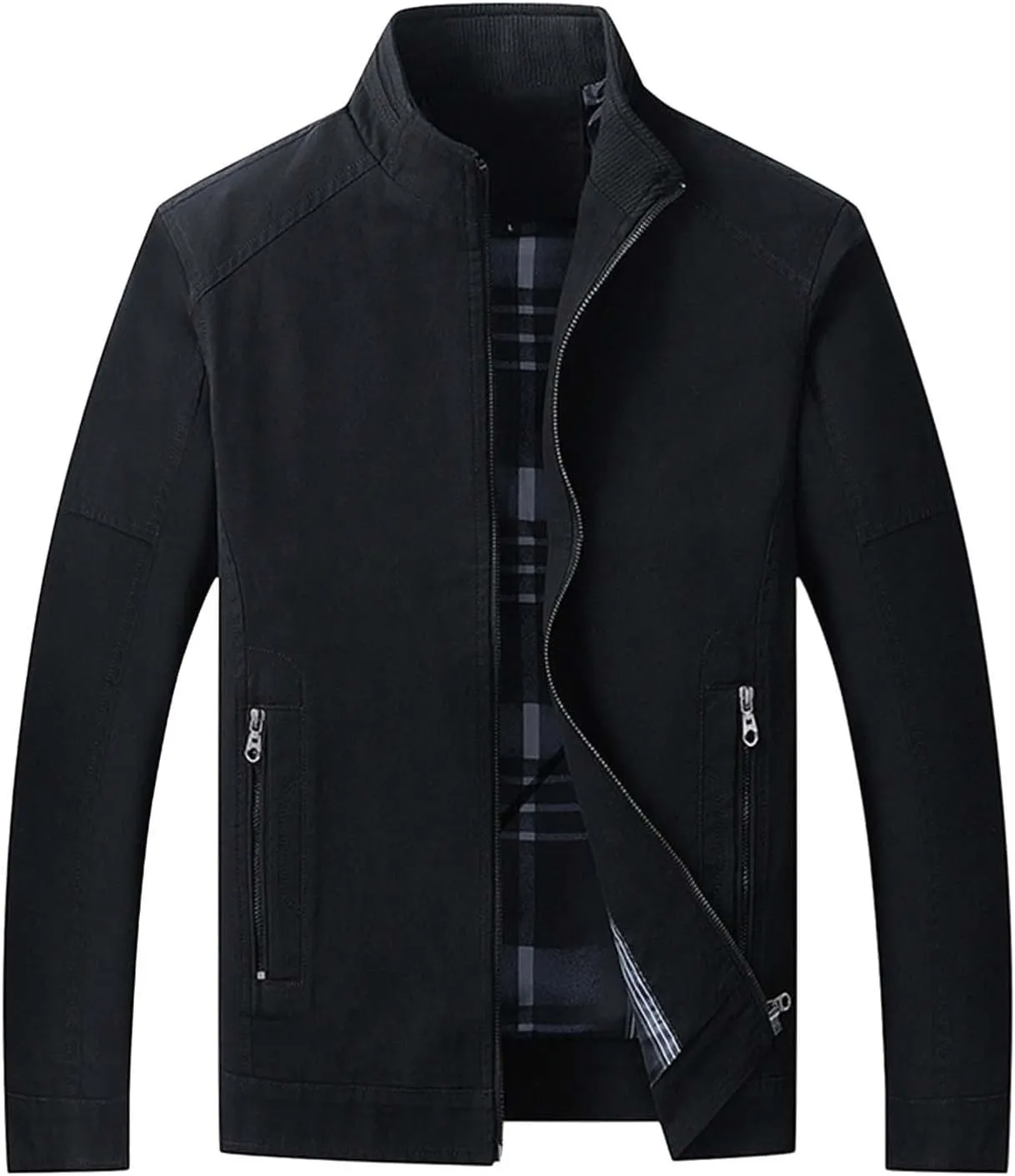 Men's Slim Fit Lightweight Softshell Flight Bomber Jacket Coats Business Casual Full Zip Lightweight Outwear Jackets