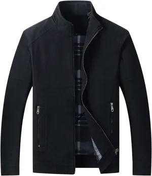 Men's Slim Fit Lightweight Softshell Flight Bomber Jacket Coats Business Casual Full Zip Lightweight Outwear Jackets