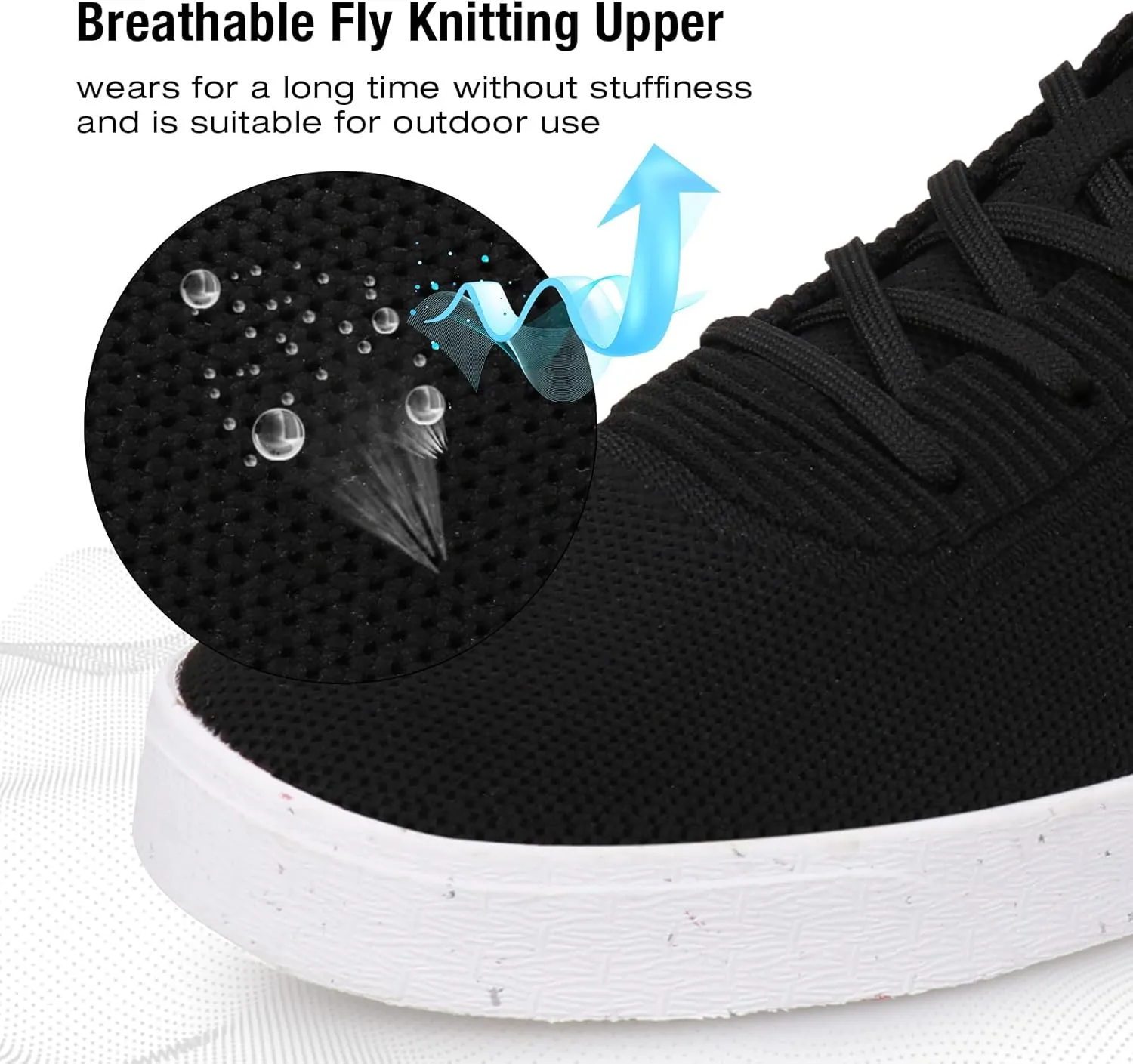 Men's Waterproof Casual Shoes Fashion Sneakers Mesh Knit Upper Breathable Comfort Athleisure Business Shoes for Male