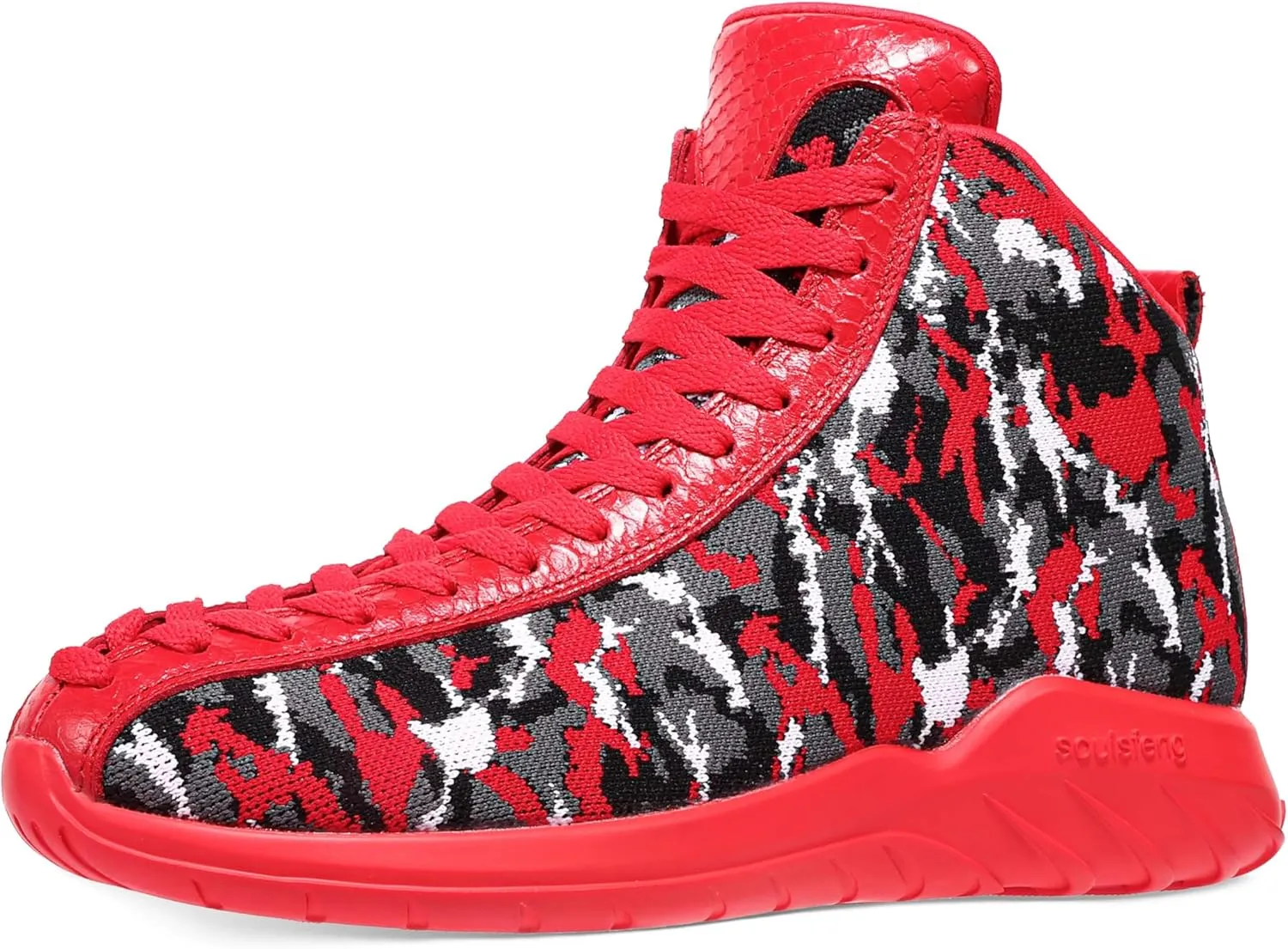 Men's Women's High Top Sneakers Unique Lace Up Lightweight Non Slip Outdoor Basketball Shoes