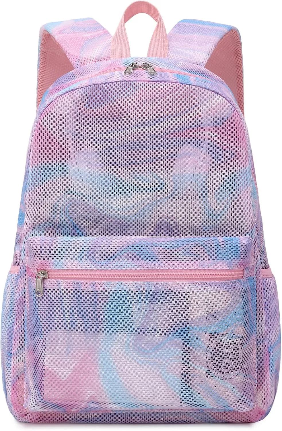 Mesh Backpack for Kids Girls Semi-Transparent Mesh School Backpack Casual Bags Bookbag Lightweight Transparent Pink School Bookbag
