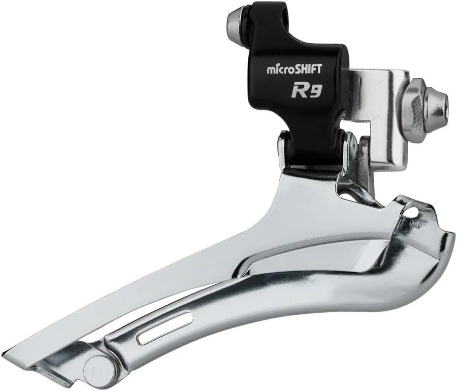 microSHIFT R9-F Double Front Derailleur - 9-Speed, Double, 46-52t Max, Braze-On, Road Compatible