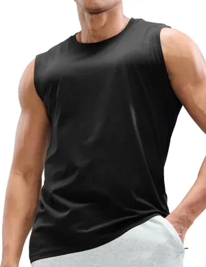 MIER Men's Tank Tops Cotton Sleeveless Muscle Shirts for Workout Running Athletic Gym Lounge Casual, Breathable
