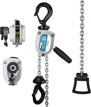 Mini Chain Hoist 1100lb TOYO Manual Lever Hoist 1/2 ton mini Puller 20ft Hand Lever Chain Hoist 6M Come Along Ratchet Lever Block Garages Warehouse Automotive Machinery