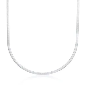 Mini Flat Snake Chain Necklace - Silver - SPS-307