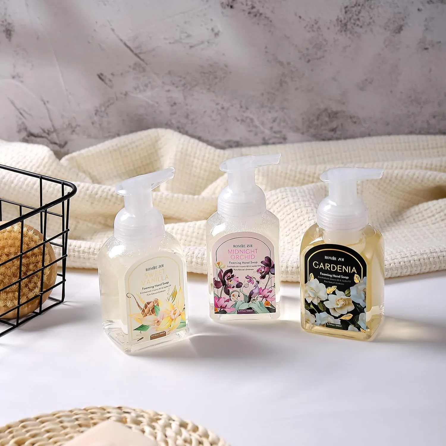 Mini Foaming Hand Soap - Pack of 3 - Orchid, Sweet Vanilla, Gardenia - 260 ML/ 8.7 FL. OZ Each