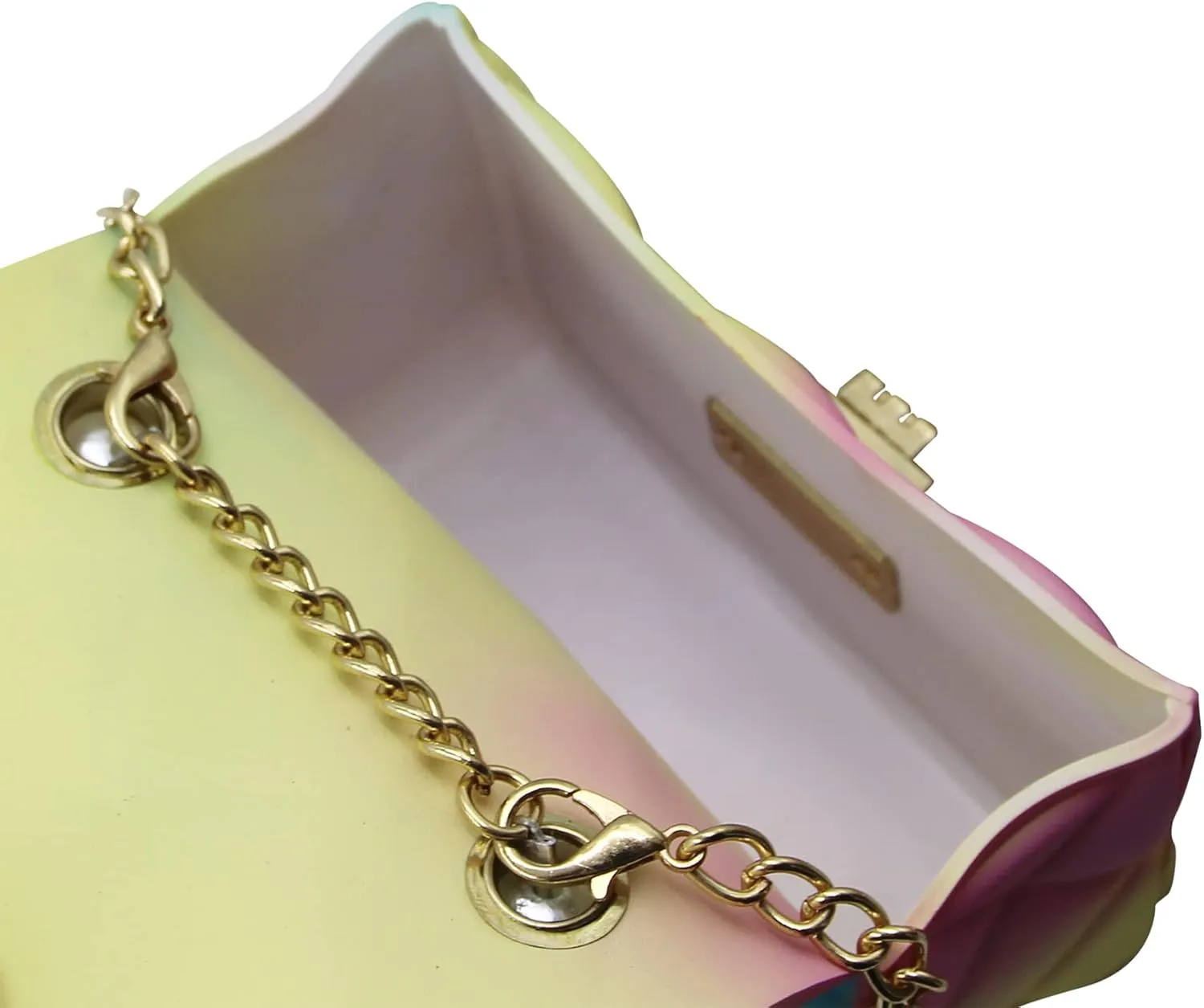 Mini Pink Purse for Women Tie Dyed Toy Handbag Jelly Shoulder Bag Satchel Crossbody Purse with Pearls Handle(Small)