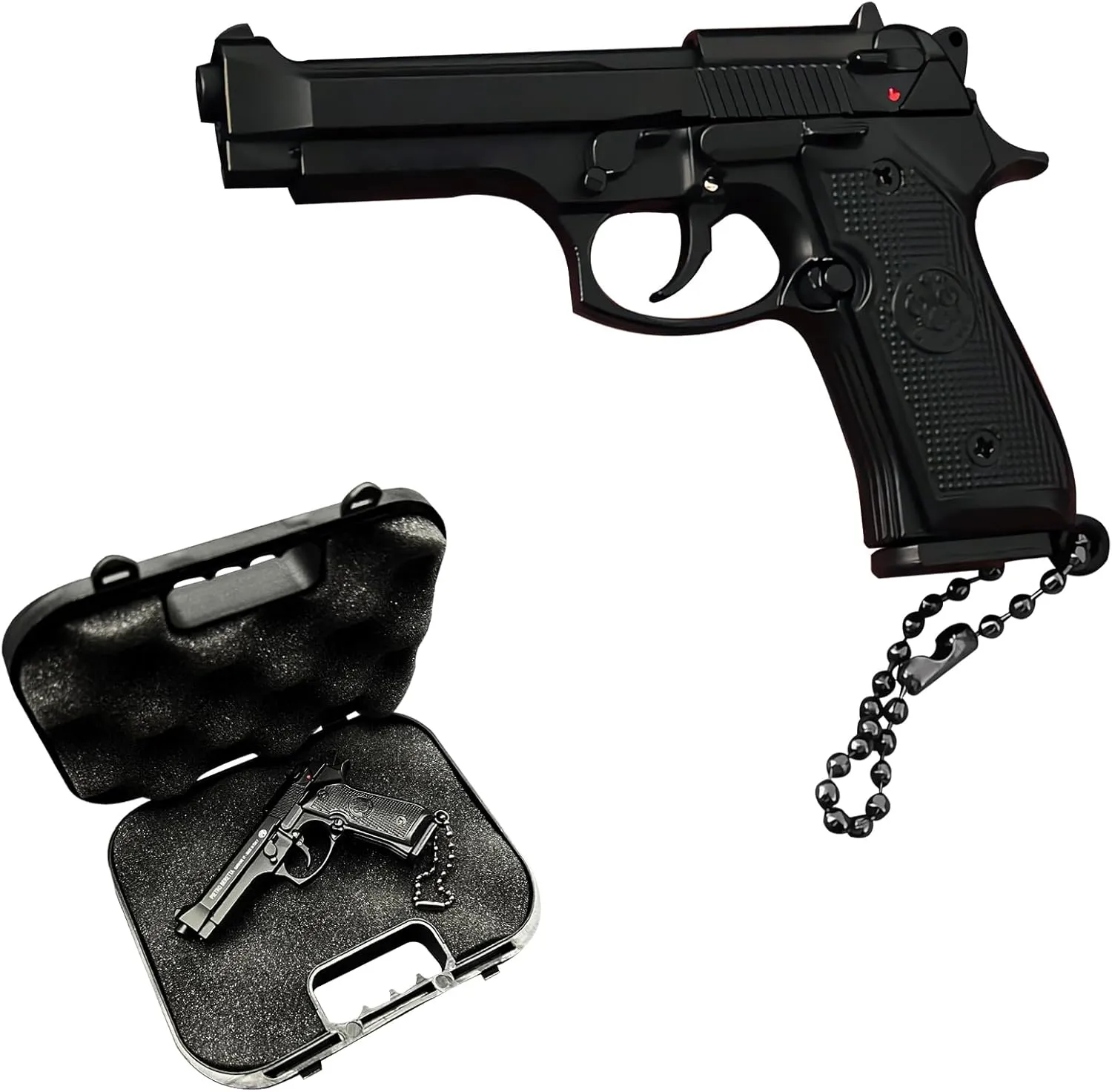 Mini Tactical Key Rings,Metal Gun Model Keychain Pendants,Cool Fidget Gift for Men/Son/Men Soldier,Non-Functional Decoration