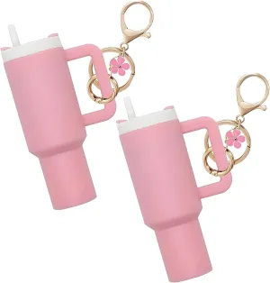 Mini Tumbler Keychain with Detachable Storage, Cute Cup Key Chain Holder for Girls Women Backpack Handbag Purse
