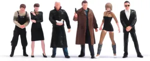 Miniatures Diorama 6PCS 1/24 1/43 1/64 1/87 Scale Film Character Killer Man Girl Action Figure Doll Scene Model for Car Vehicles (Painted, 1:64 Scale)