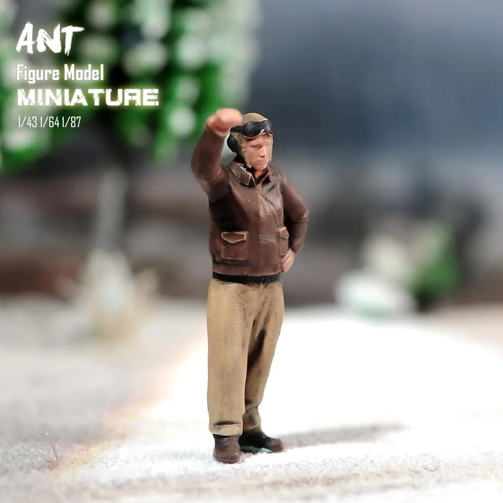 Miniatures Figurine 1/72 1/64 1/35 Scale WWII Soviet British Commander Pilots Modern Soldiers Hounds Diorama Figure Model DIY Creative Photography Toys (Painted D, 1/35 Scale)