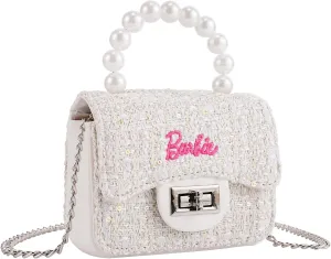 MINISO Barbie Purse, Mini Crossbody Tote Purse for Girls, Cute Handbag Wallet With Pearl Design, Crossbody Wallet for women