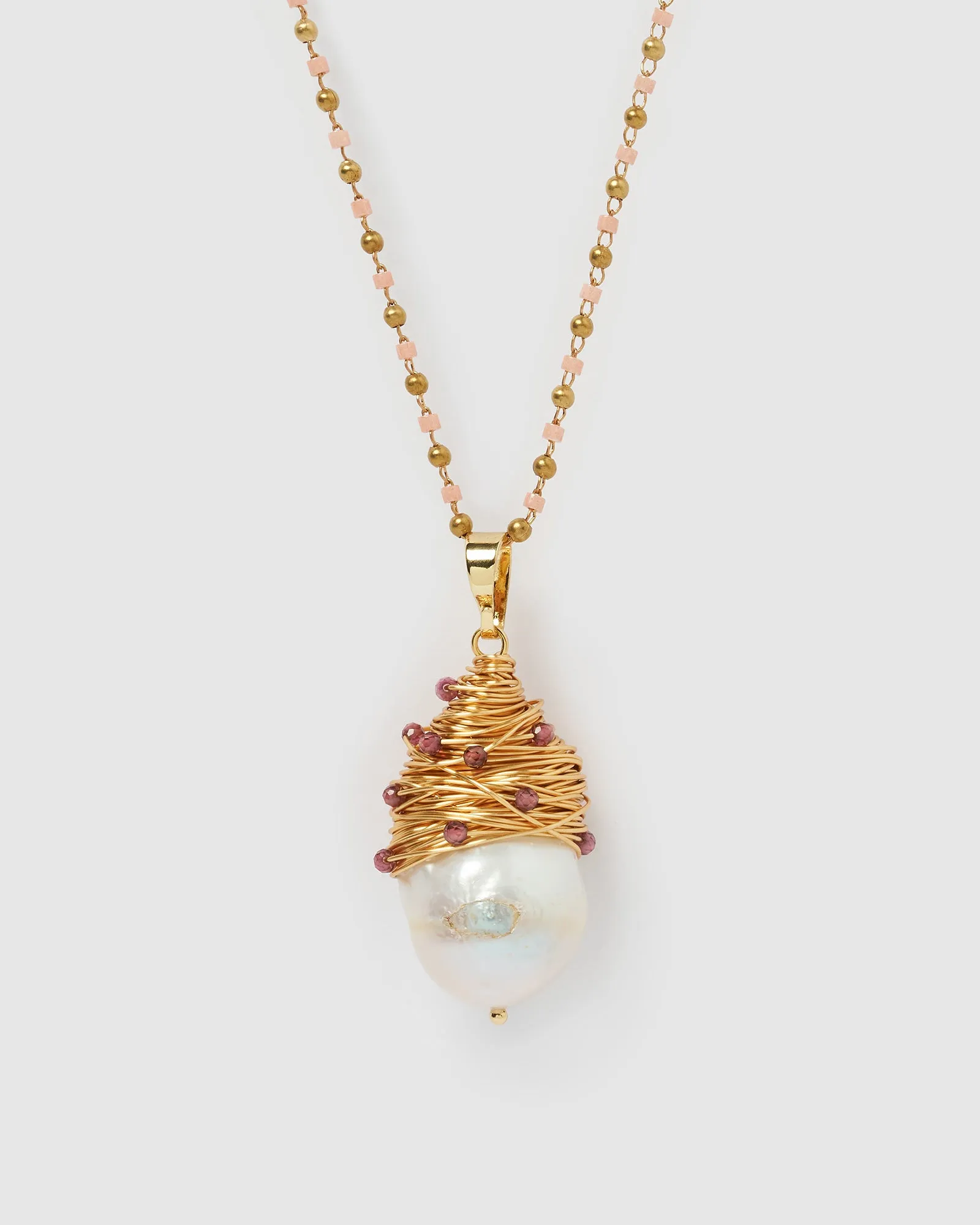 Miz Casa & Co Kelsey Necklace Fuchsia Pink Pearl