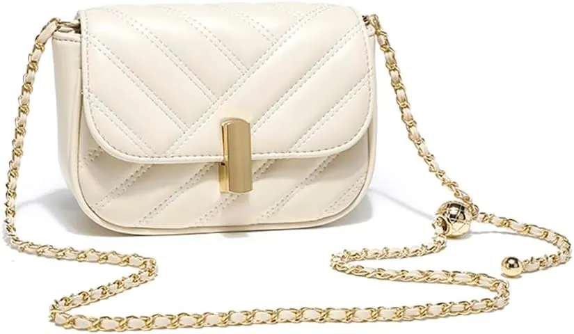 Mn&Sue Crossbody Bags for Women Fashion Quilted Purse Small Shoulder Bag with Adjustable Chain Ladies Clutch